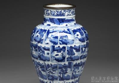 图片[2]-Guanyin vase with landscape motif, Jingdezhen ware, blue and white-China Archive